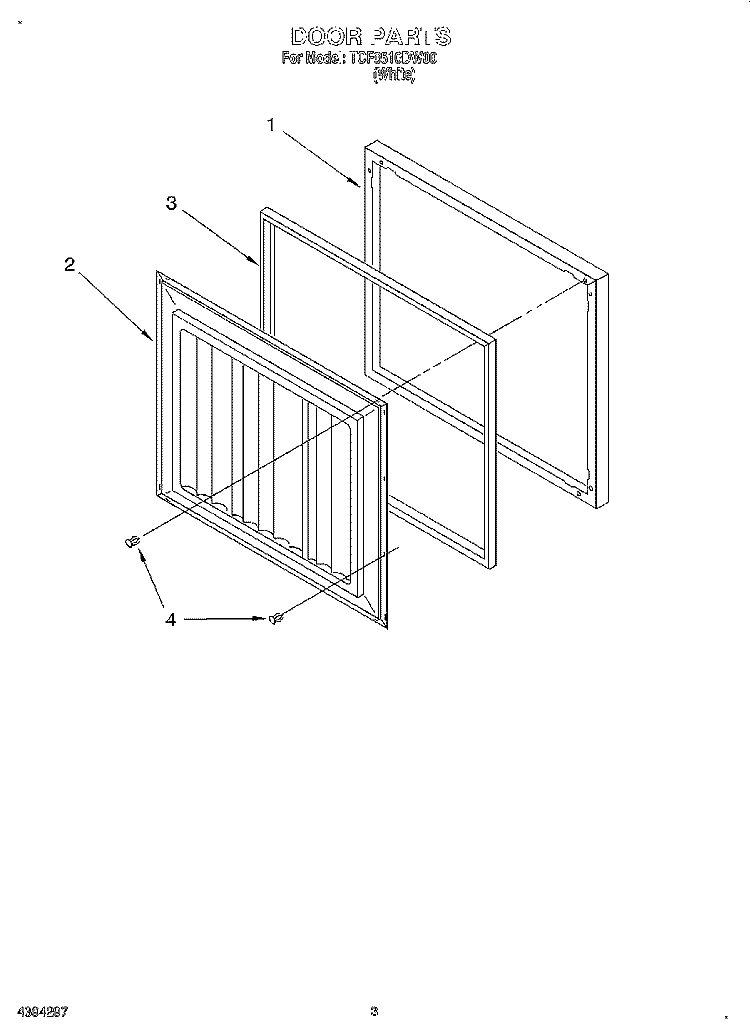 SECTION Diagram and Parts List for TCF0510DW00  Whirlpool Freezer