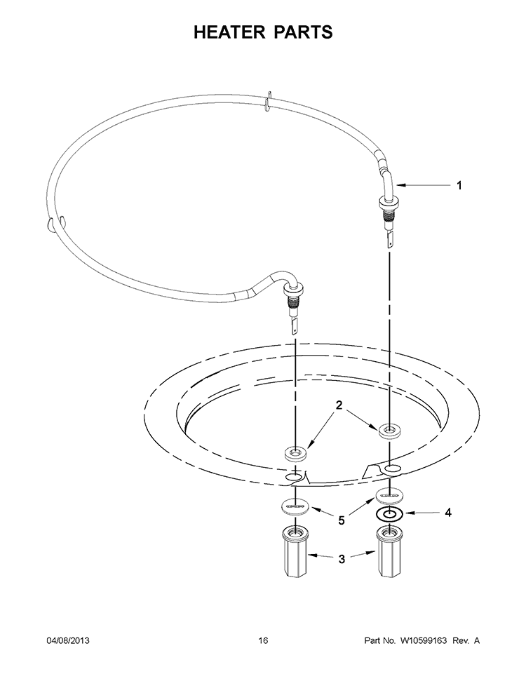 HEATER PARTS Diagram and Parts List for KUDS35FXSS9  KitchenAid Dishwasher