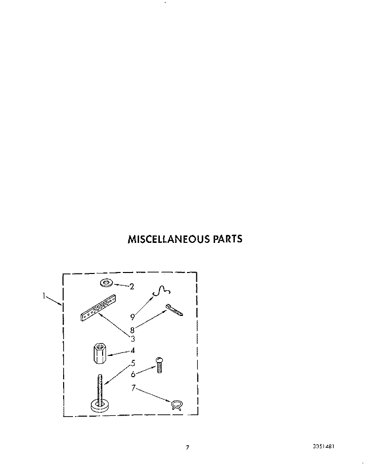 MISCELLANEOUS Diagram and Parts List for LA7800XTF0  Whirlpool Washer