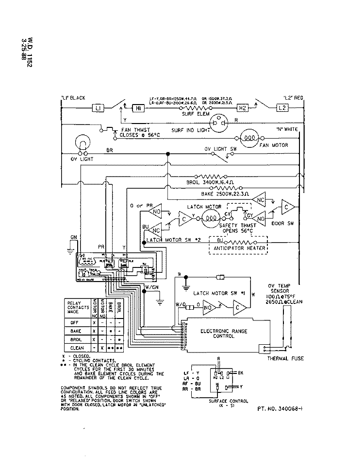 WIRING DIAGRAM Diagram and Parts List for D9757W2  Roper Range