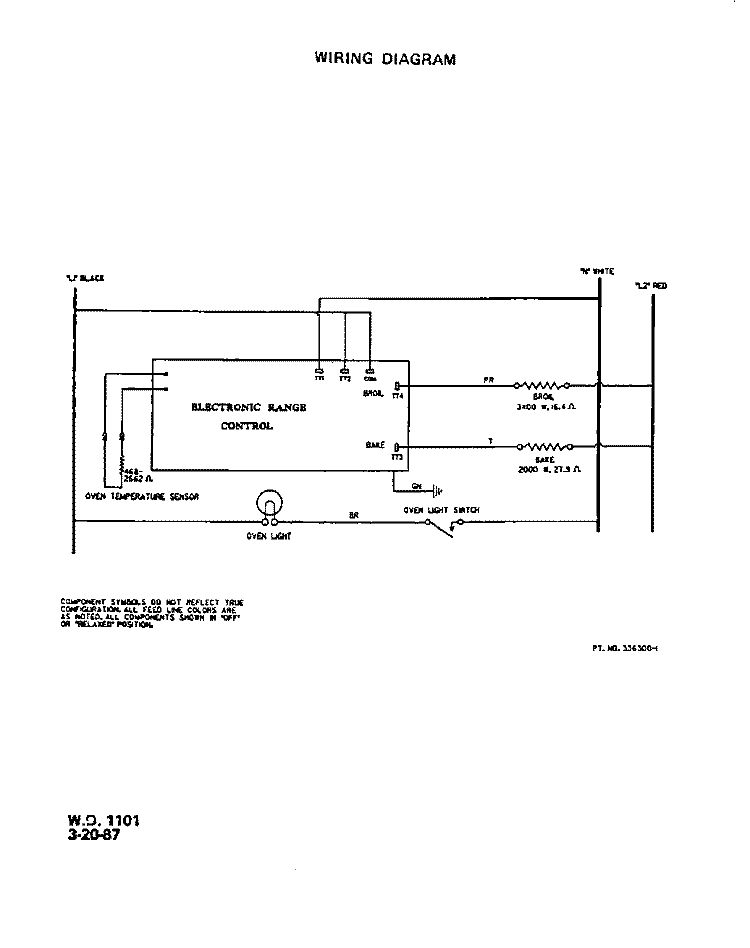 WIRING DIAGRAM Diagram and Parts List for B5007X0  Roper Range