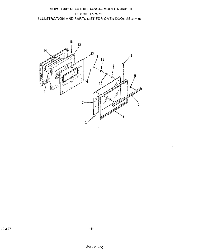 WIRE HARNESSES AND COMPONENTS Diagram and Parts List for F5757W1  Roper Range