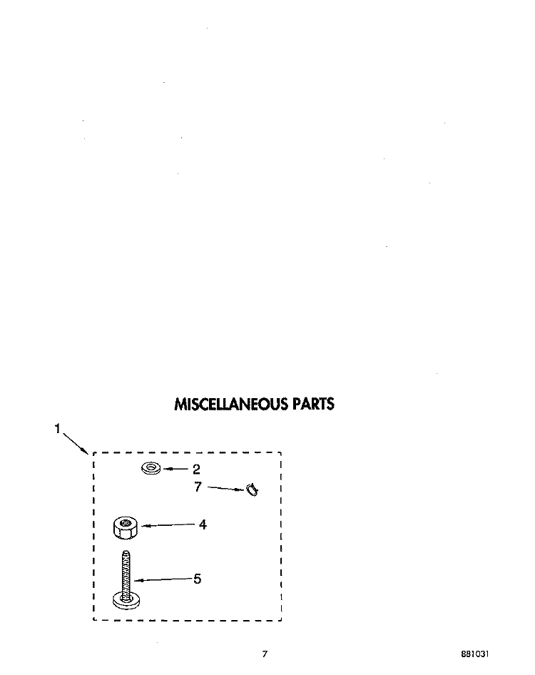 MISCELLANEOUS Diagram and Parts List for LLV8245AG0  Whirlpool Washer