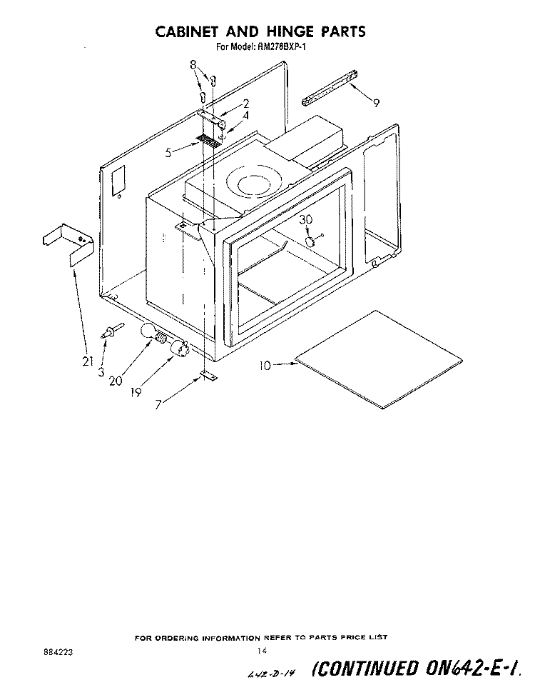 CABINET AND HINGE Diagram and Parts List for RM278BXP1  Whirlpool Microwave Oven Combo