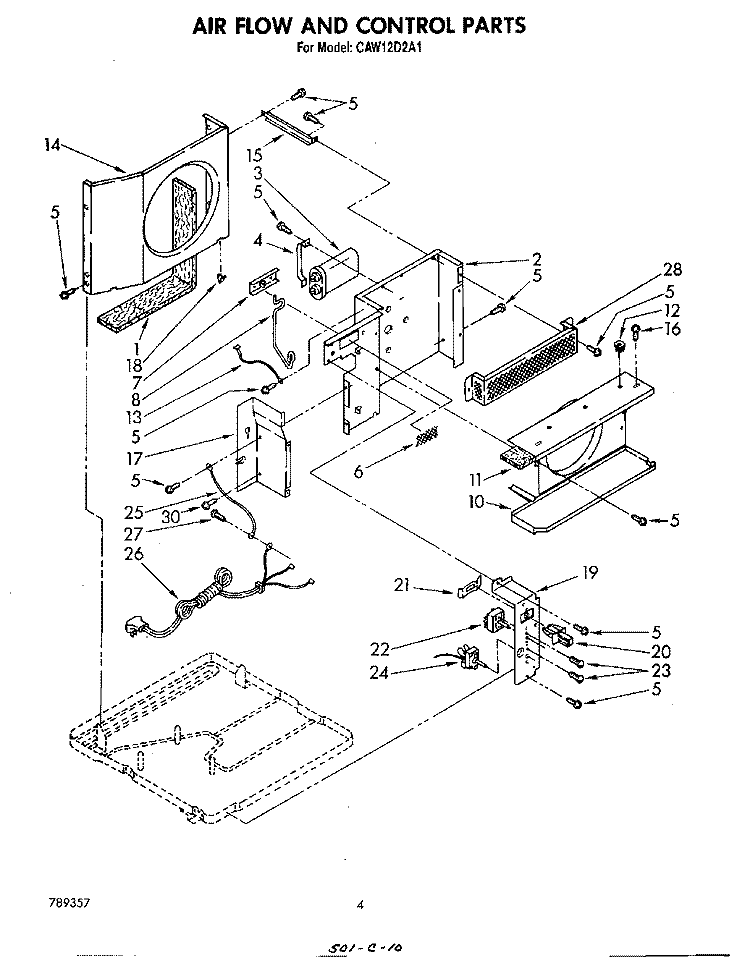SECTION Diagram and Parts List for CAW12D2A1  Whirlpool Air Conditioner