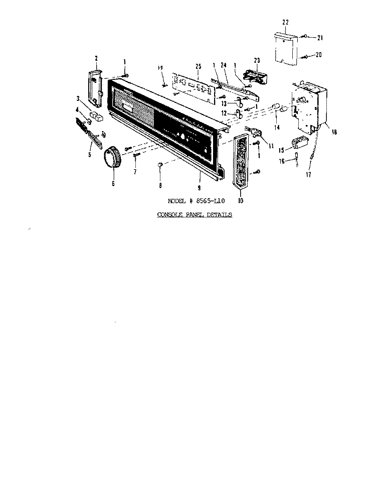 MOTOR, HEATER, AND SPRAY ARM Diagram and Parts List for 8565L10  Roper Dishwasher