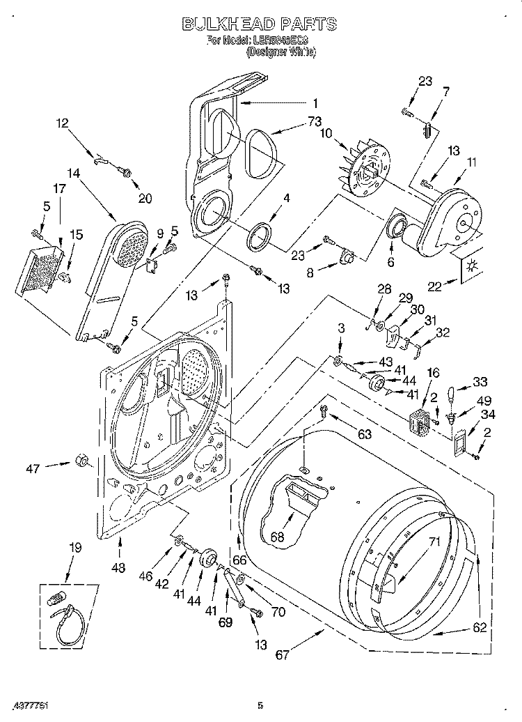 SECTION Diagram and Parts List for LER5848EQ3  Whirlpool Dryer