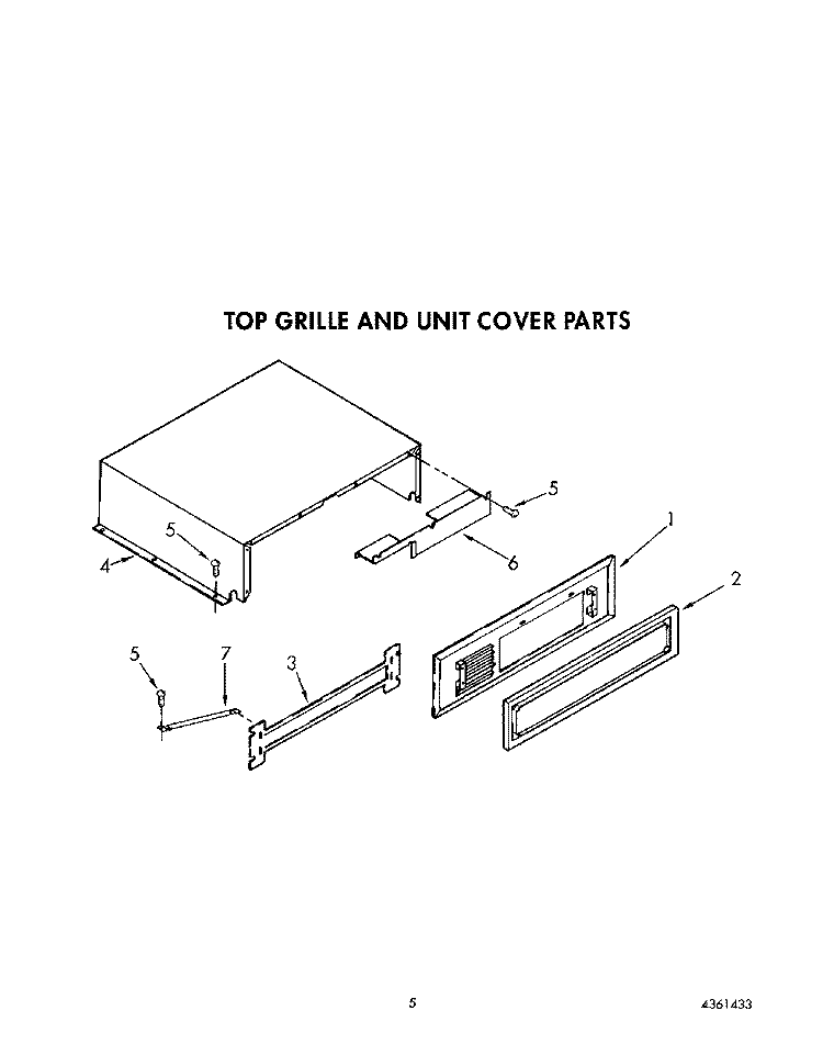 TOP GRILLE AND UNIT COVER Diagram and Parts List for KSSS42DAW01  KitchenAid Refrigerator