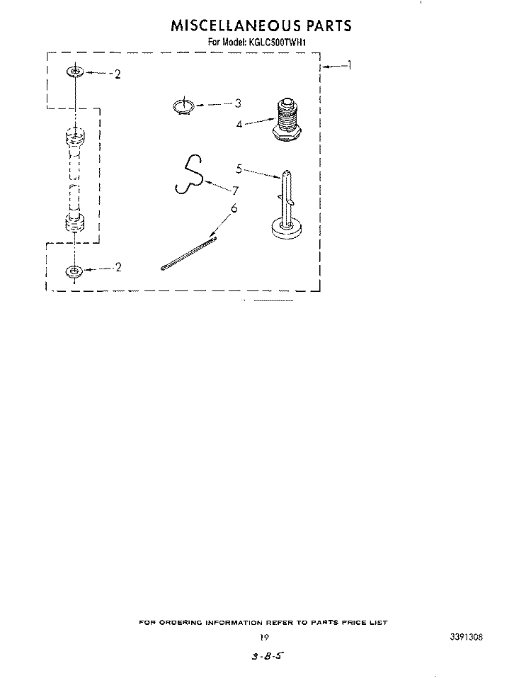 MISCELLANEOUS , LITERATURE AND OPTIONAL Diagram and Parts List for KGLC500TAL1  KitchenAid Washer Dryer Combo