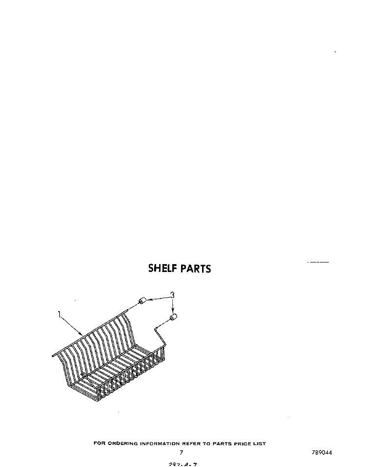 SHELF Diagram and Parts List for EV130FXKW3  Whirlpool Freezer