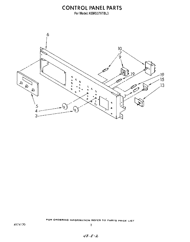 CONTROL PANEL , LIT/OPTIONAL Diagram and Parts List for KEMS376TBL3  KitchenAid Microwave Oven Combo