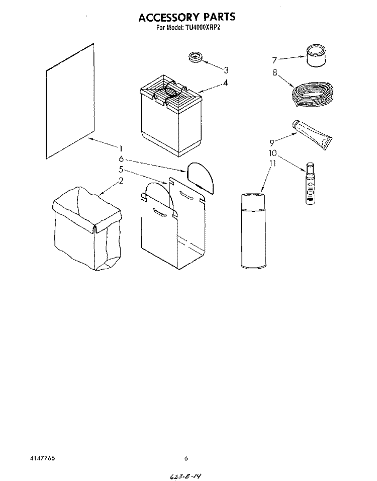 ACCESSORY Diagram and Parts List for TU4000XRP2  Whirlpool Trash Compactor