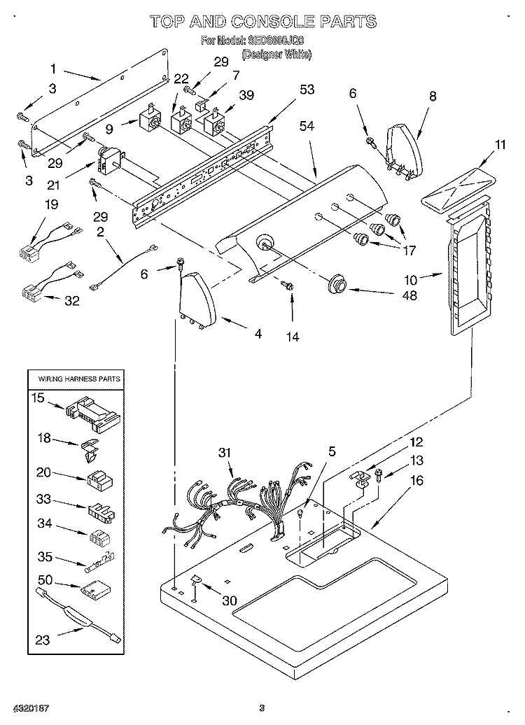 SECTION Diagram and Parts List for SEDS800JQ0  Whirlpool Dryer