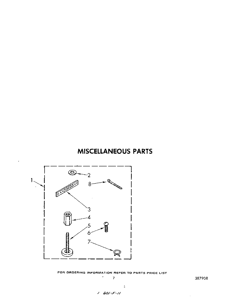 MISCELLANEOUS Diagram and Parts List for LA5500XPW2  Whirlpool Washer