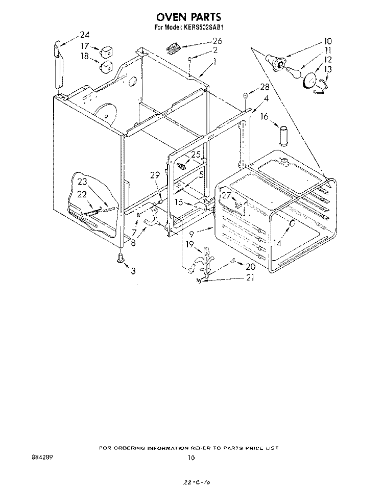 SECTION Diagram and Parts List for KERS502SWB1  KitchenAid Range