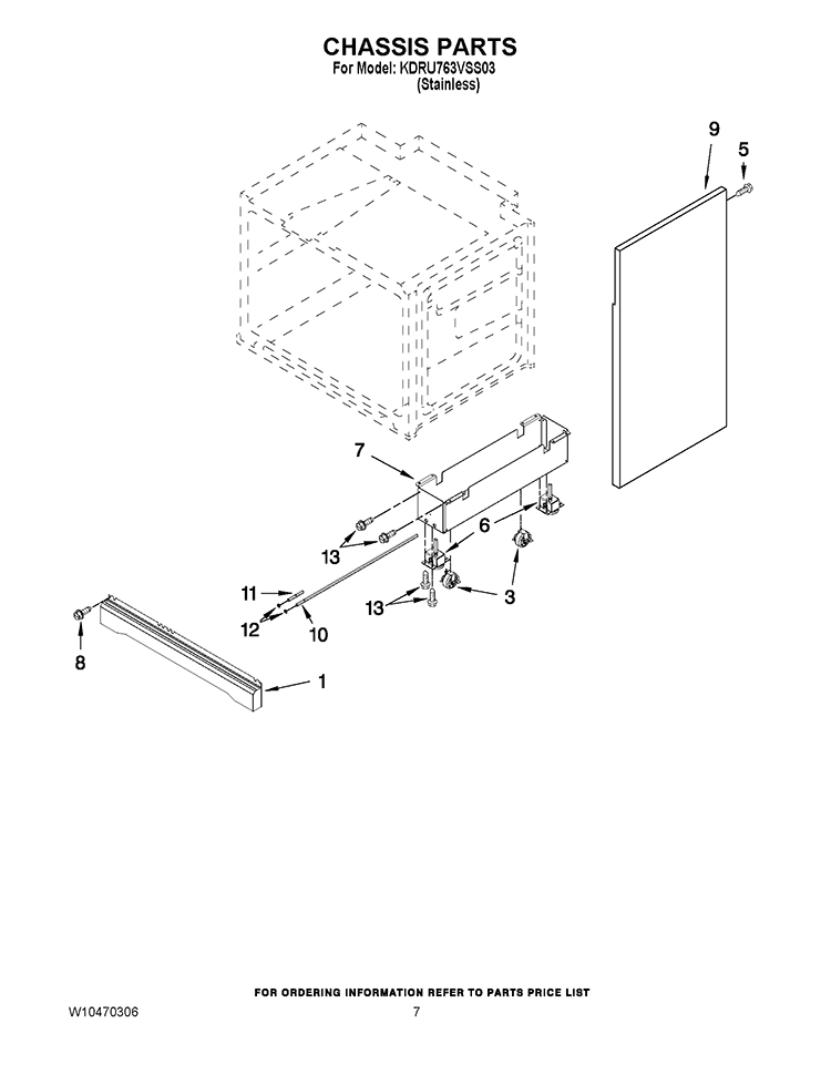 CHASSIS PARTS Diagram and Parts List for KDRU763VSS03  KitchenAid Range