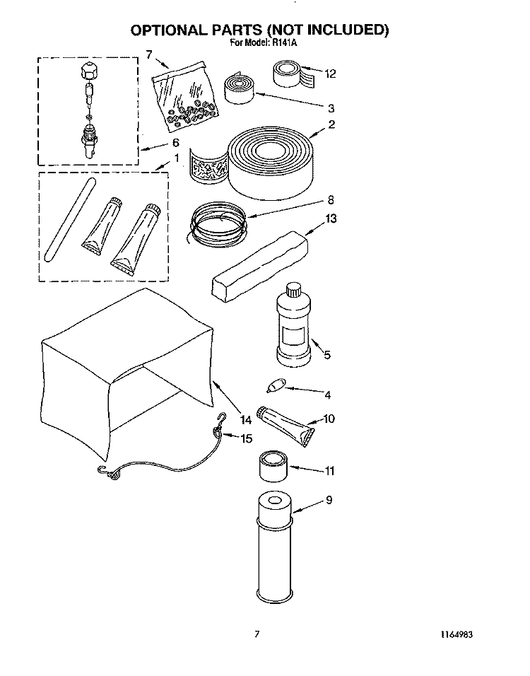OPTIONAL Diagram and Parts List for R141A  Whirlpool Air Conditioner