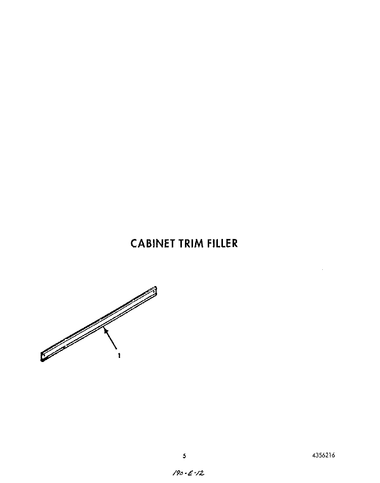 CABINET TRIM FILLER Diagram and Parts List for B9608^4  Whirlpool Wall Oven
