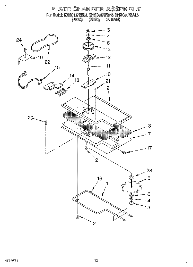 PLATE CHAMBER Diagram and Parts List for KHMC107BAL5  KitchenAid Microwave