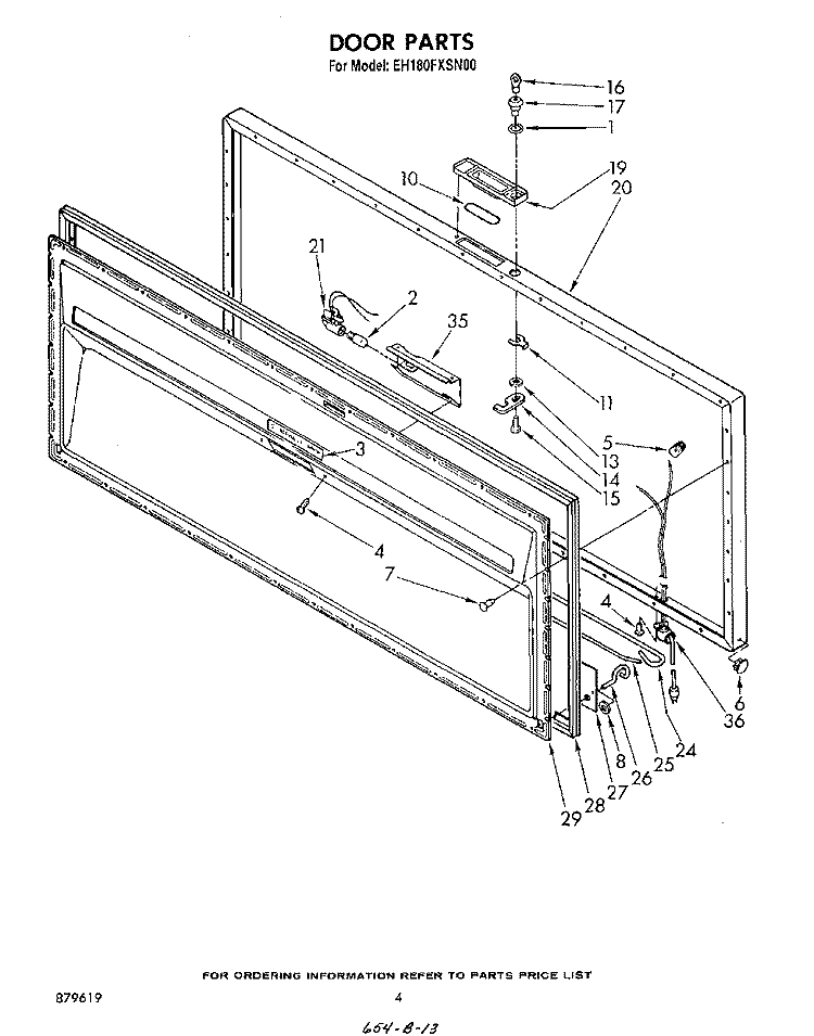SECTION Diagram and Parts List for EH180FXSN00  Whirlpool Freezer