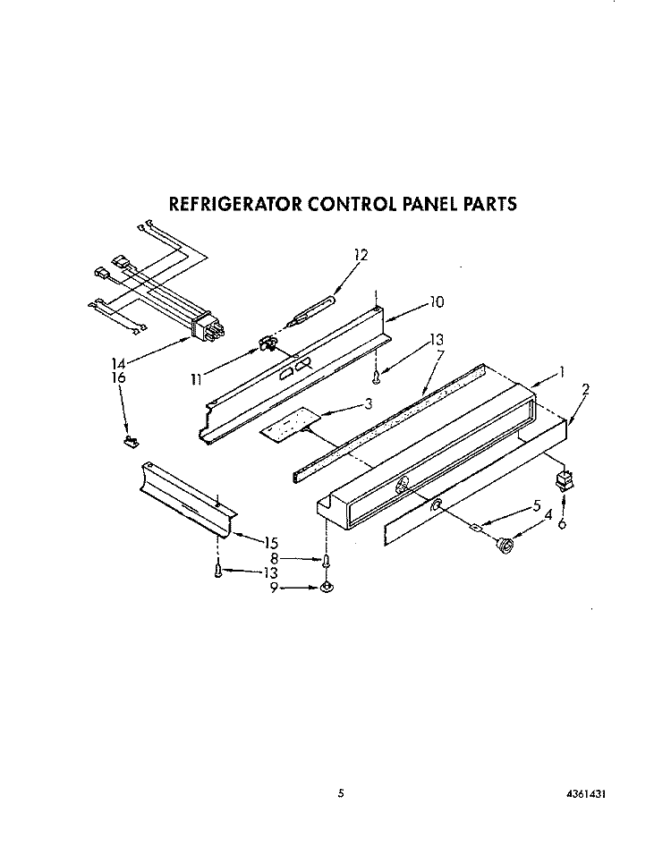 REFRIGERATOR CONTROL PANEL Diagram and Parts List for KSSS36MAX00  KitchenAid Refrigerator