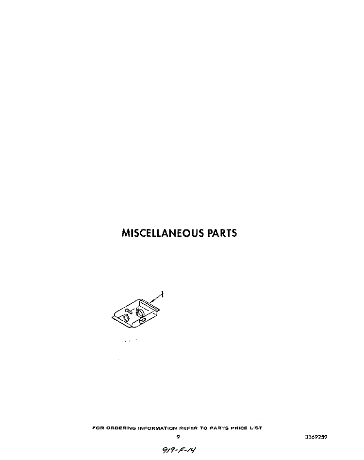 MISCELLANEOUS Diagram and Parts List for DU8700XX1  Whirlpool Dishwasher