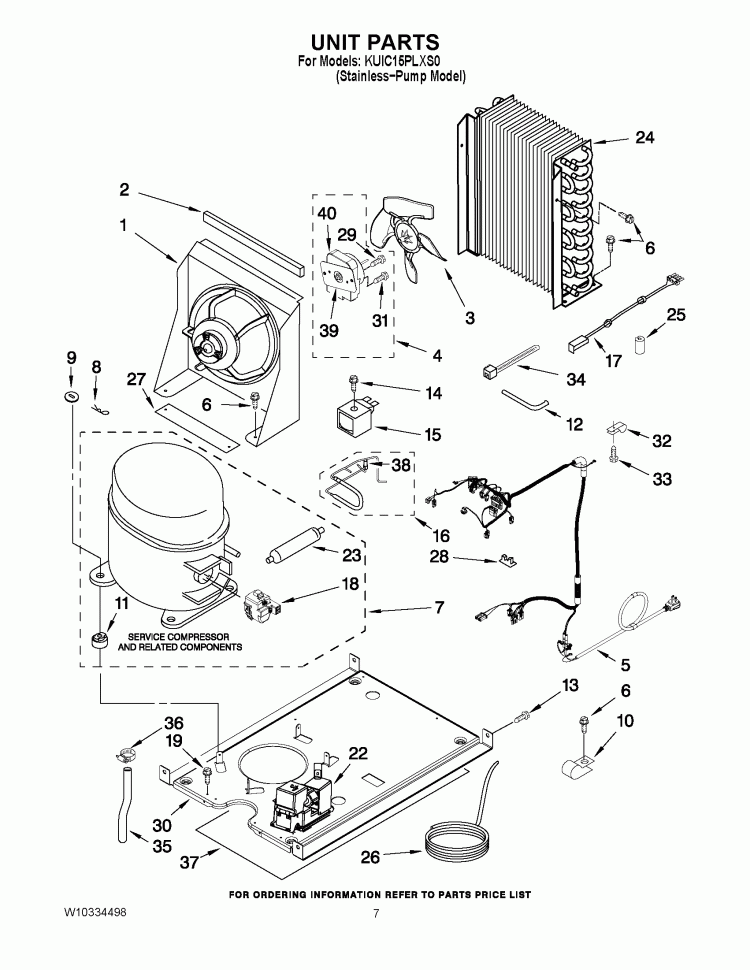 UNIT PARTS Diagram and Parts List for KUIC15PLXS0  KitchenAid Ice Maker