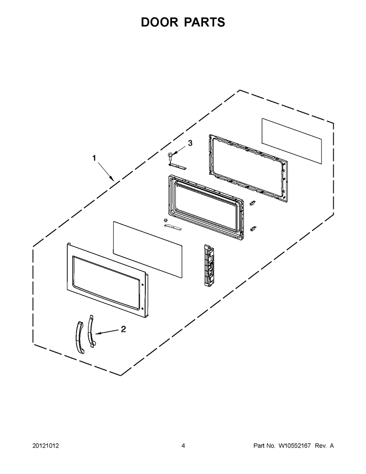 DOOR PARTS Diagram and Parts List for YWMH31017AB1  Whirlpool Microwave