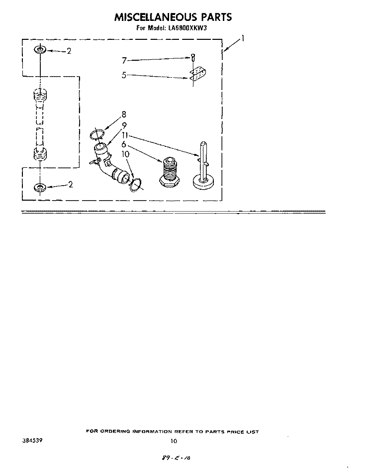 SECTION Diagram and Parts List for LA6800XKW3  Whirlpool Washer