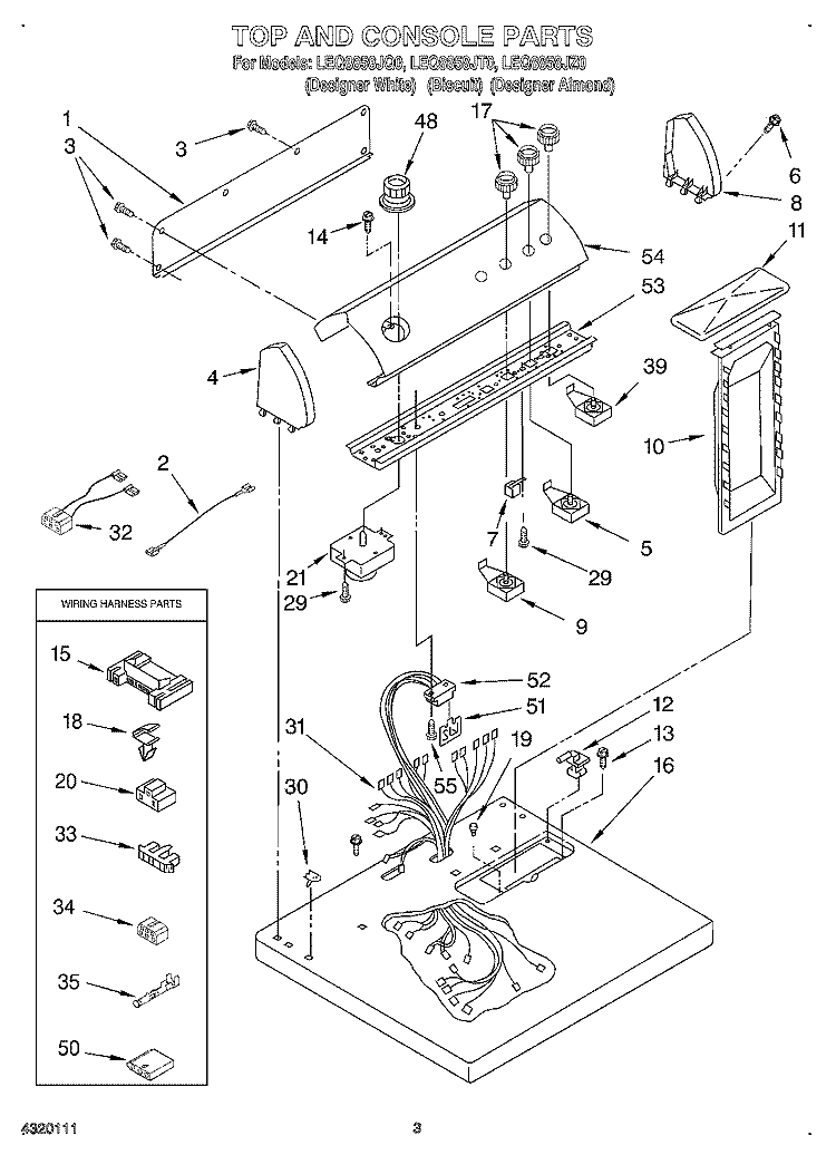 SECTION Diagram and Parts List for LEQ8858JQ0  Whirlpool Dryer