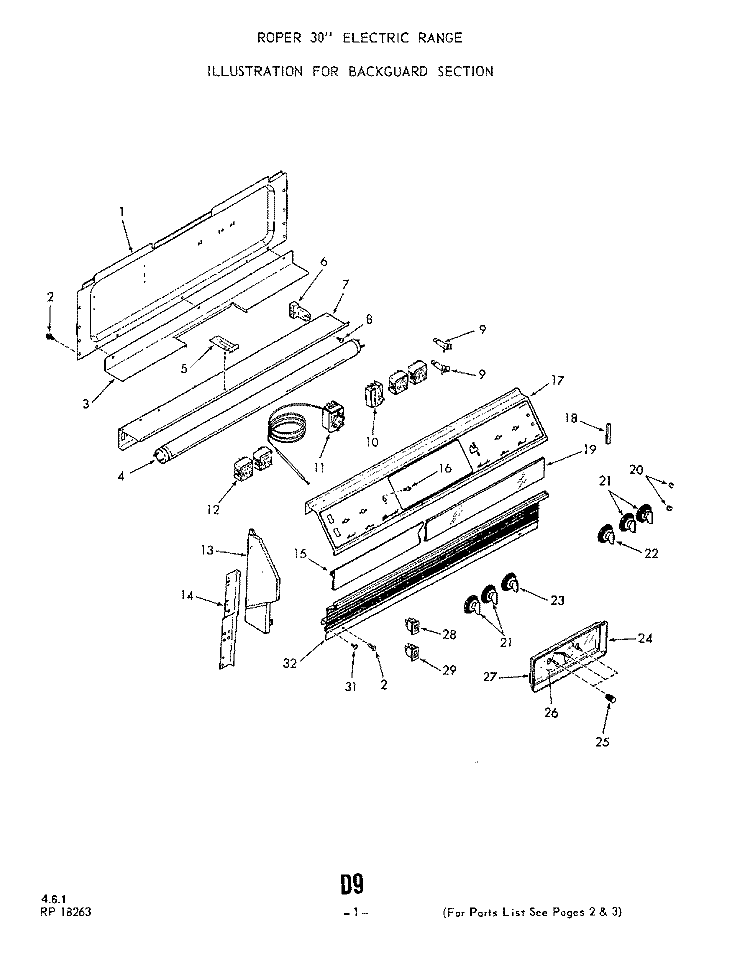 SECTION Diagram and Parts List for 1352W06  Roper Range