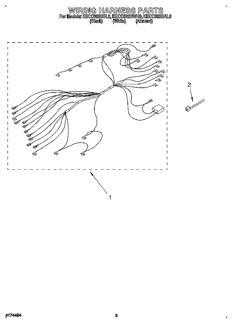 SECTION Diagram and Parts List for KECC502BWH0  KitchenAid Cooktop