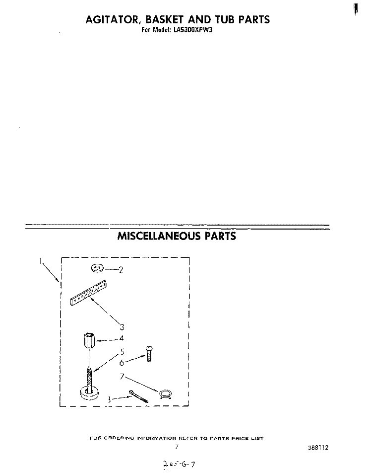 MISCELLANEOUS Diagram and Parts List for LA5300XPW3  Whirlpool Washer