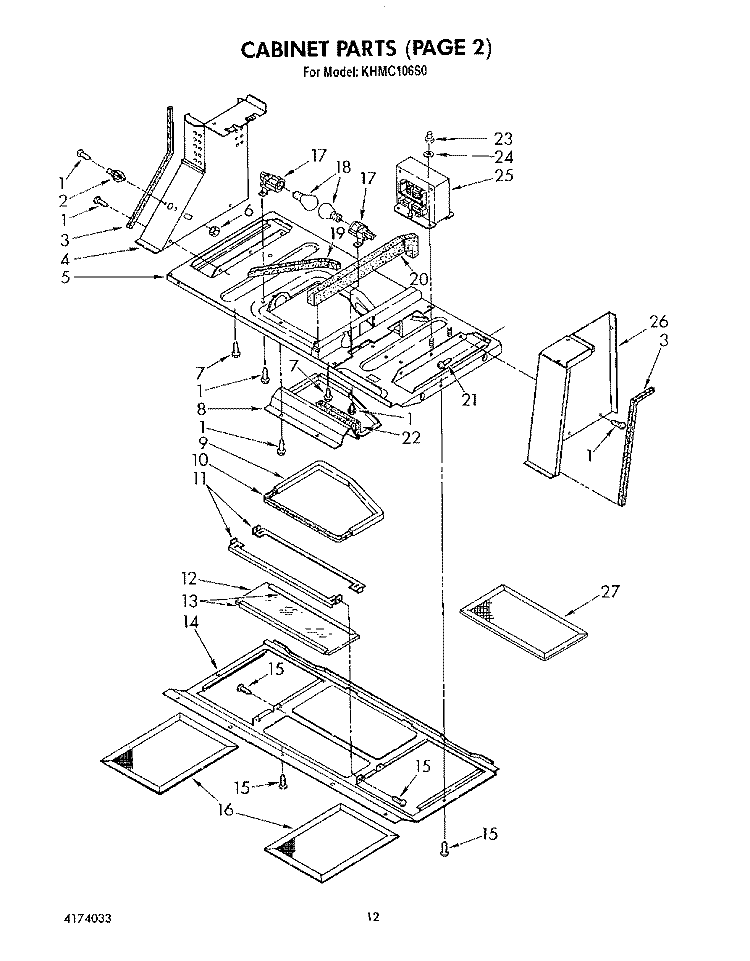 SECTION Diagram and Parts List for KHMC106S0  KitchenAid Microwave