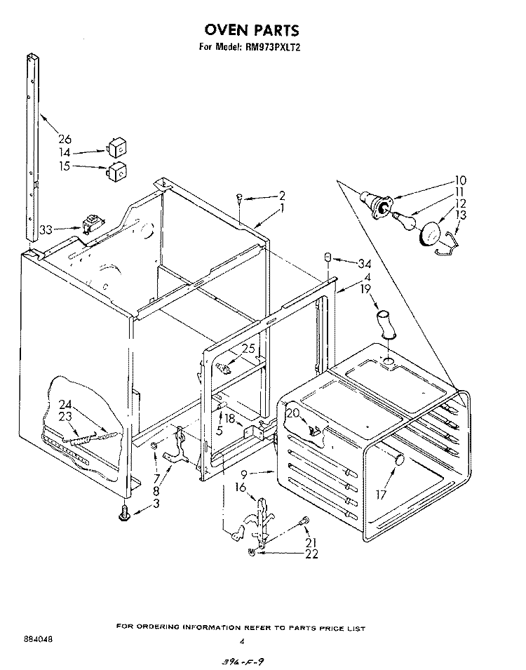 OVEN Diagram and Parts List for RM973PXLT2  Whirlpool Microwave Oven Combo