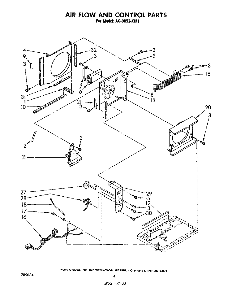 SECTION Diagram and Parts List for AC0052XM1  Whirlpool Air Conditioner
