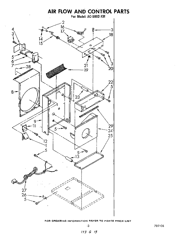 SECTION Diagram and Parts List for ACS802XM  Whirlpool Air Conditioner