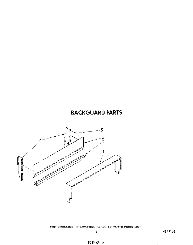 BACKGUARD Diagram and Parts List for SF3040SRW2  Whirlpool Range