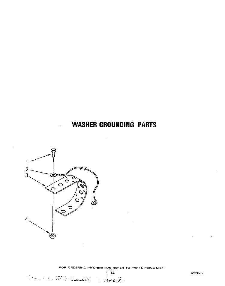 WASHER GROUNDING Diagram and Parts List for LT4900XMW0  Whirlpool Washer Dryer Combo