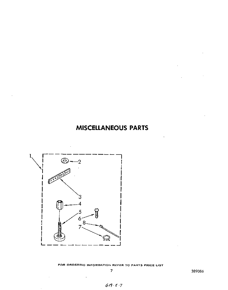 MISCELLANEOUS Diagram and Parts List for LA5591XPW4  Whirlpool Washer