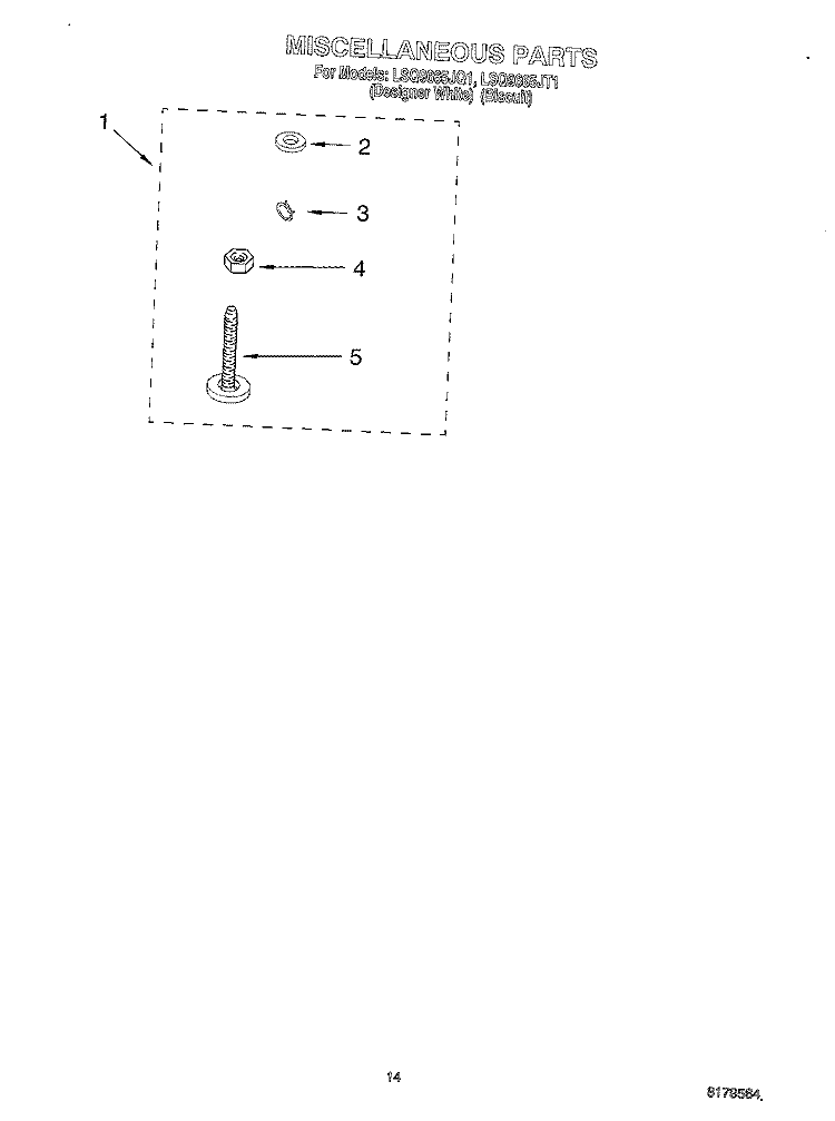 MISCELLANEOUS, OPTIONAL Diagram and Parts List for LSQ9665JQ1  Whirlpool Washer