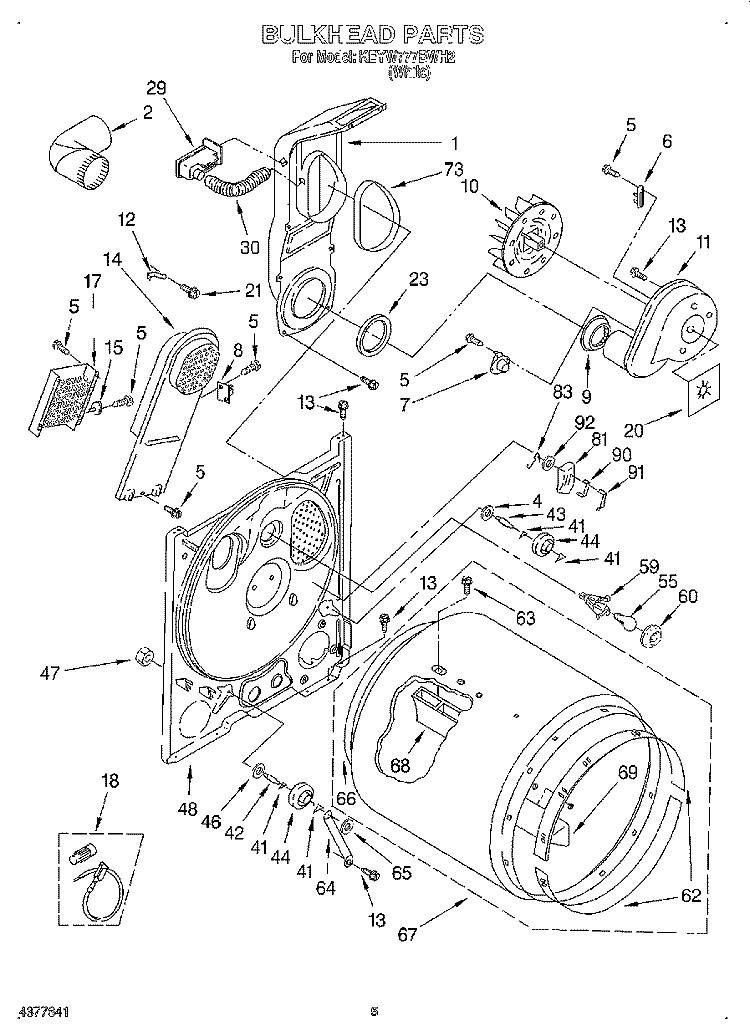 SECTION Diagram and Parts List for KEYW777BWH2  KitchenAid Dryer
