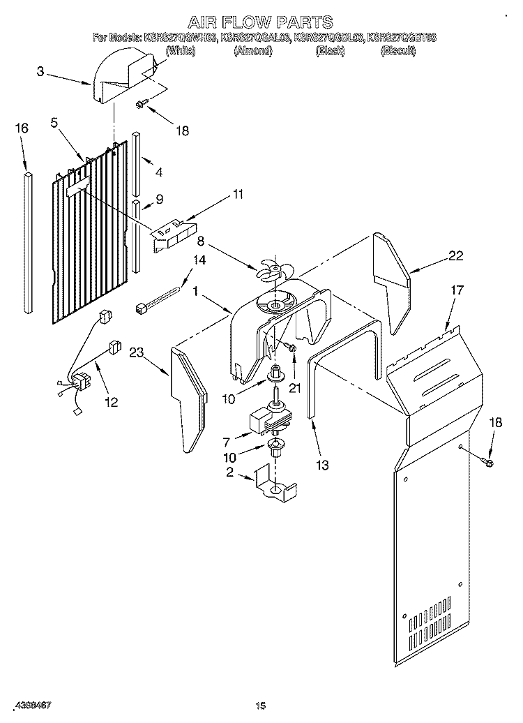 DISPENSER FRONT Diagram and Parts List for KSRS27QGBT03  KitchenAid Refrigerator