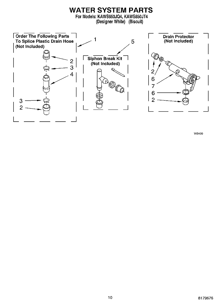 WATER SYSTEM Diagram and Parts List for KAWS850JQ4  KitchenAid Washer
