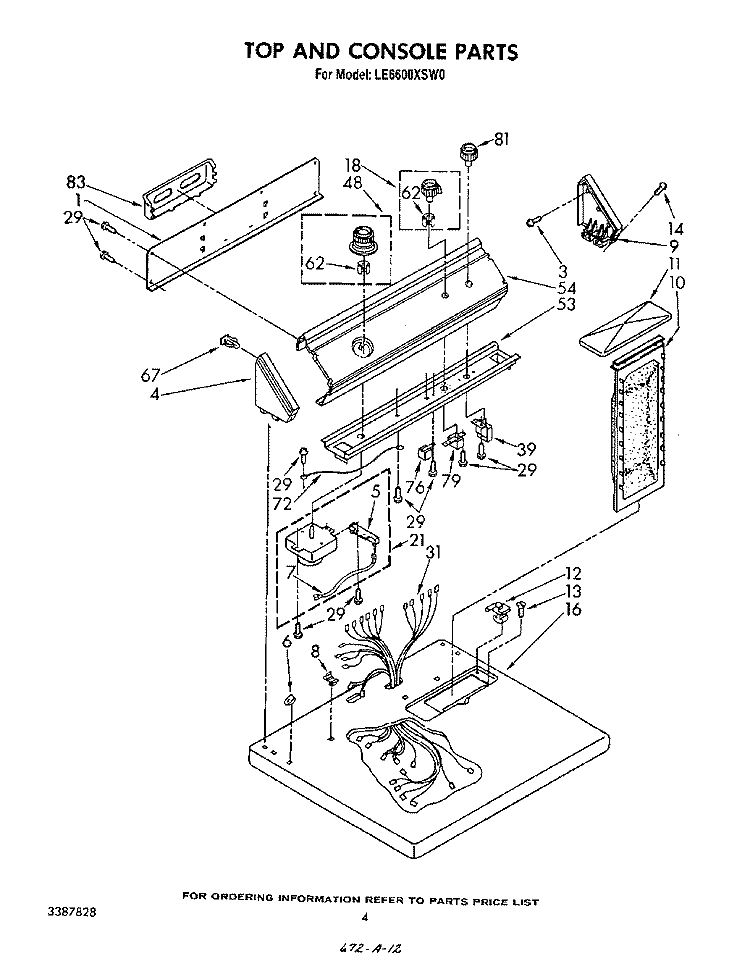 SECTION Diagram and Parts List for LE6600XSW0  Whirlpool Dryer