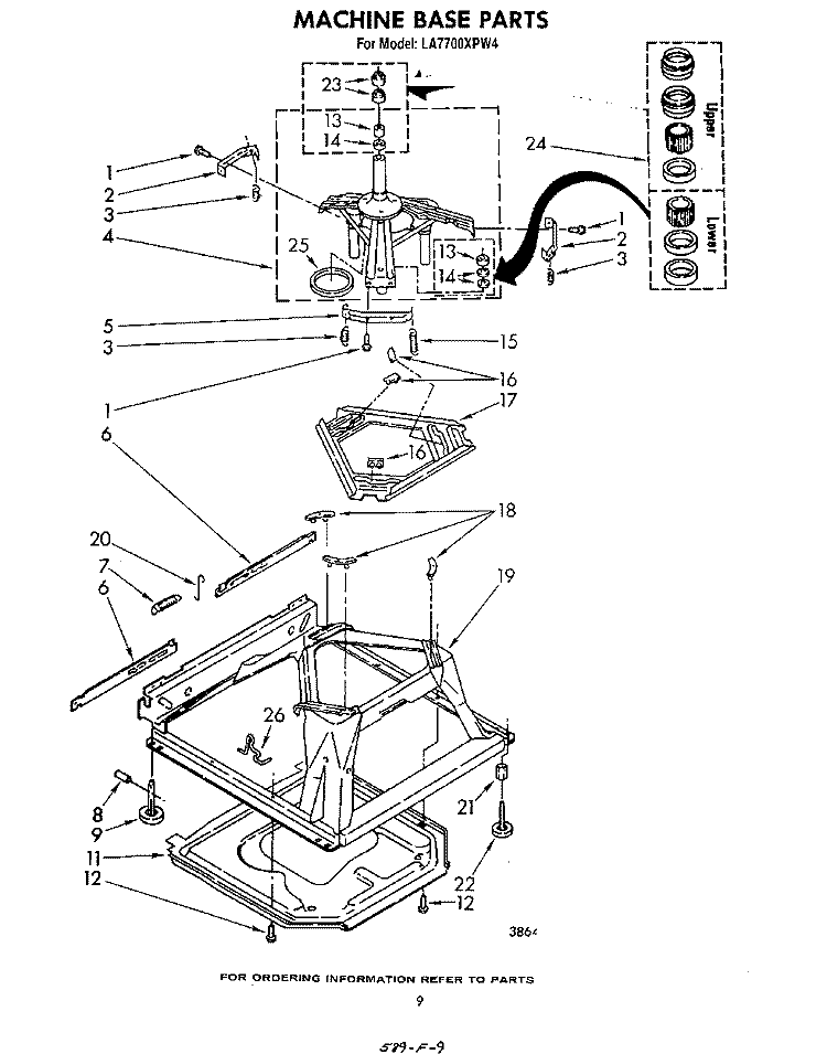 MACHINE BASE Diagram and Parts List for LA7700XPW4  Whirlpool Washer