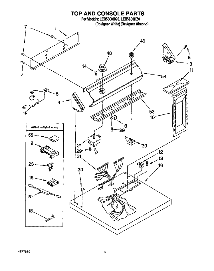 SECTION Diagram and Parts List for LER5600HZ0  Whirlpool Dryer