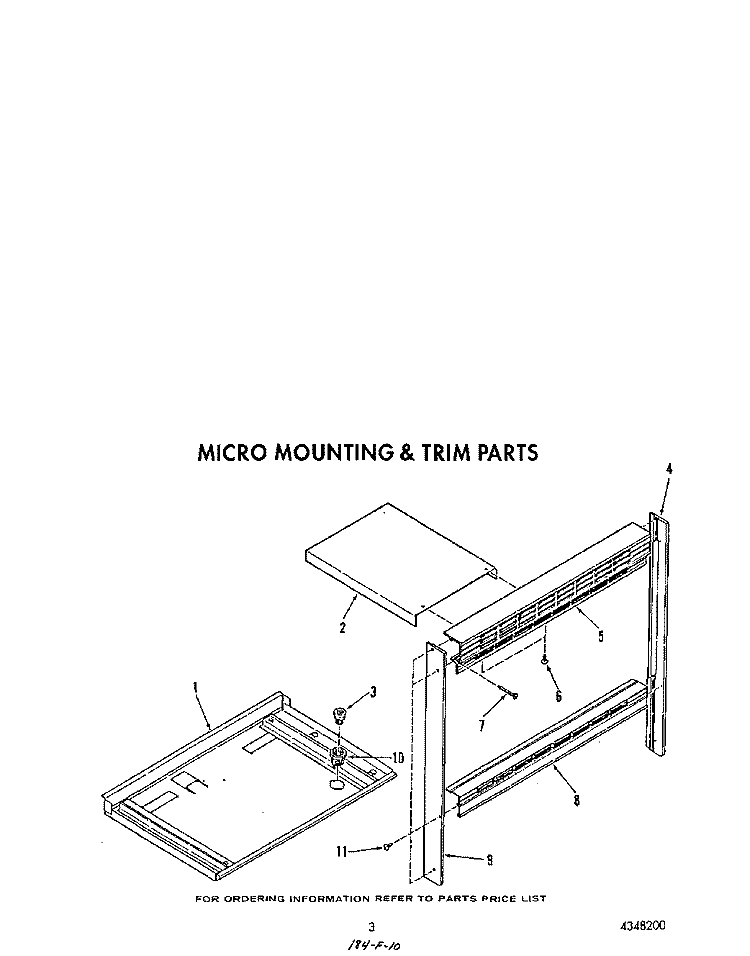 MICRO MOUNTING AND TRIM Diagram and Parts List for B9907X0  Roper Wall Oven