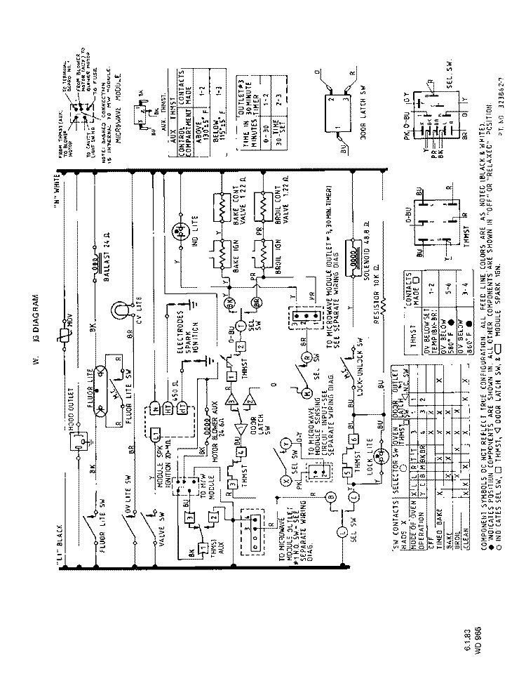 WIRING DIAGRAM Diagram and Parts List for 1895^0A  Whirlpool Wall Oven