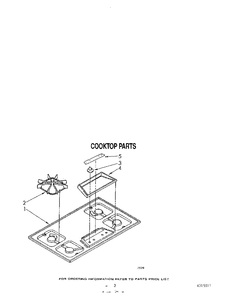 SECTION Diagram and Parts List for CGX635VW0  Roper Range